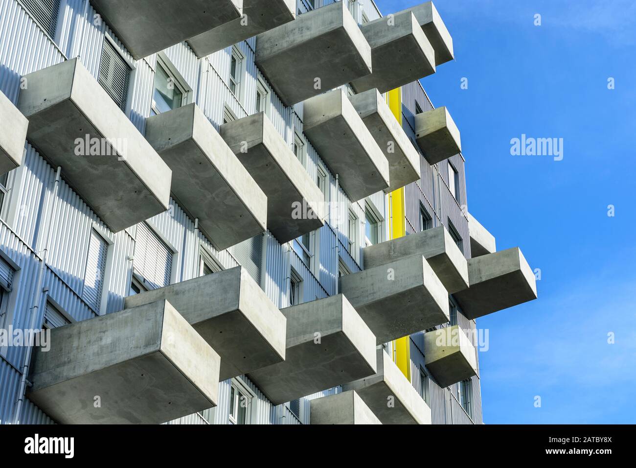 Wien, Vienna apartment residential building, house, big protruding