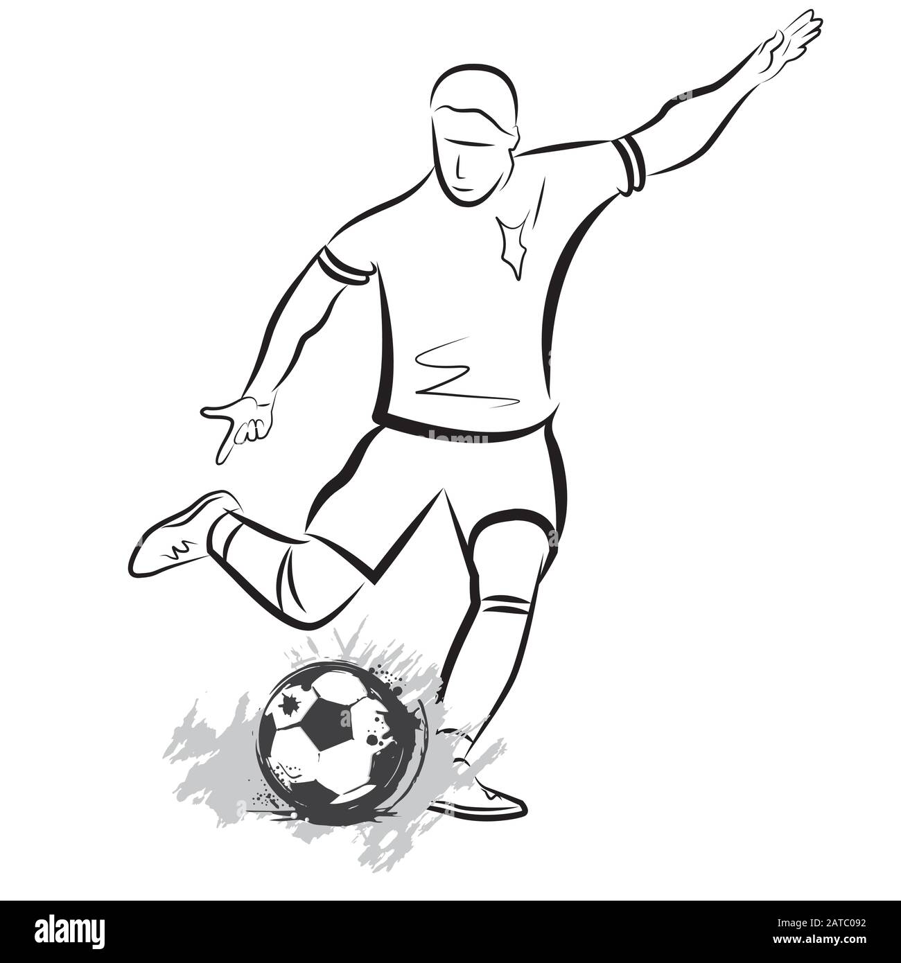 The football player on the white background. Vector illustration Stock  Vector Image & Art - Alamy