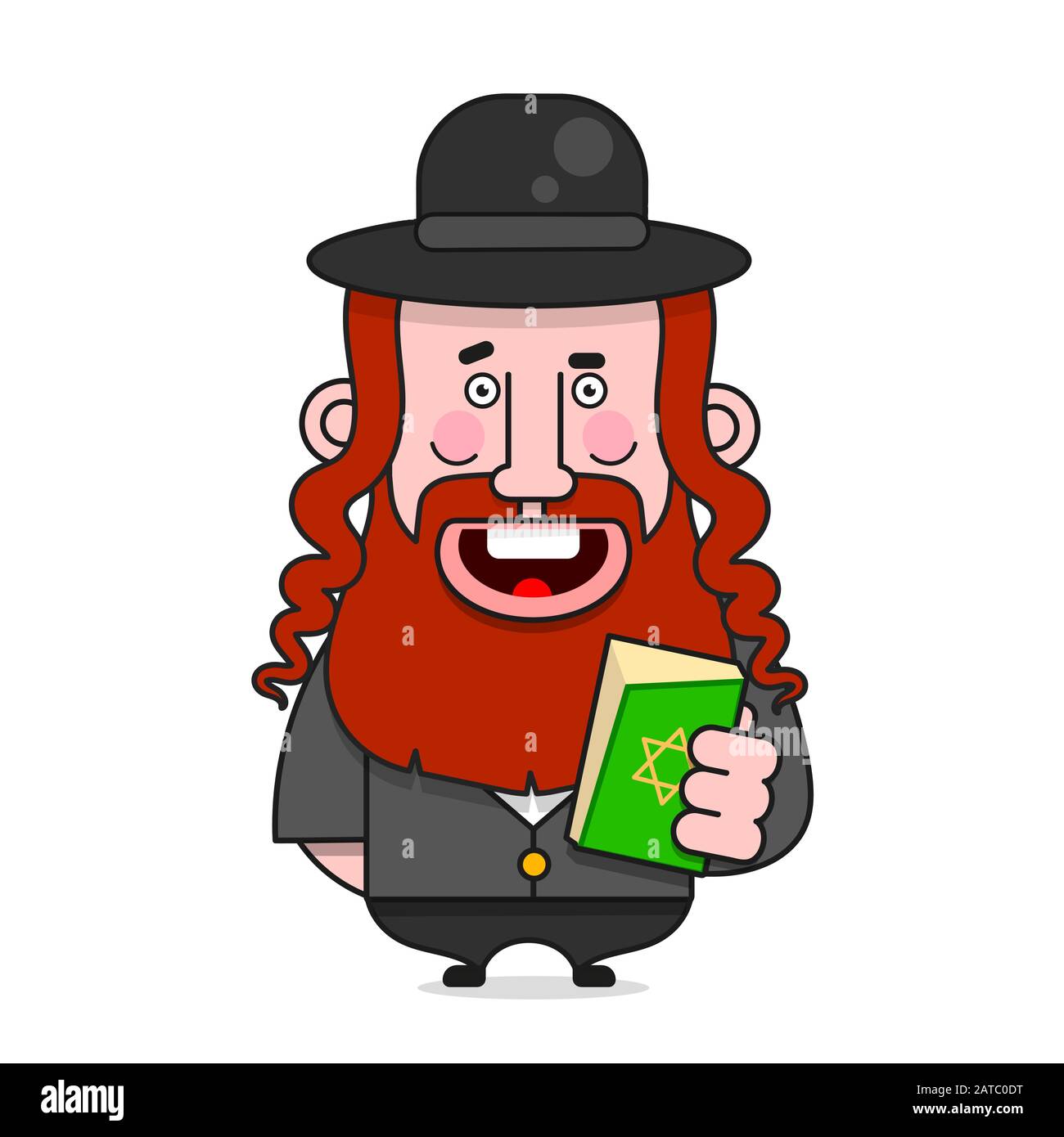 Bearded Jew In A Hat . Vector Illustration For Poster Stock Vector