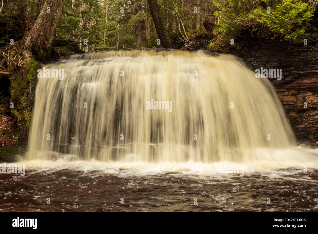 Rock River Falls in Upper Peninsula Michigan. Chatham, MI. USA Stock Photo