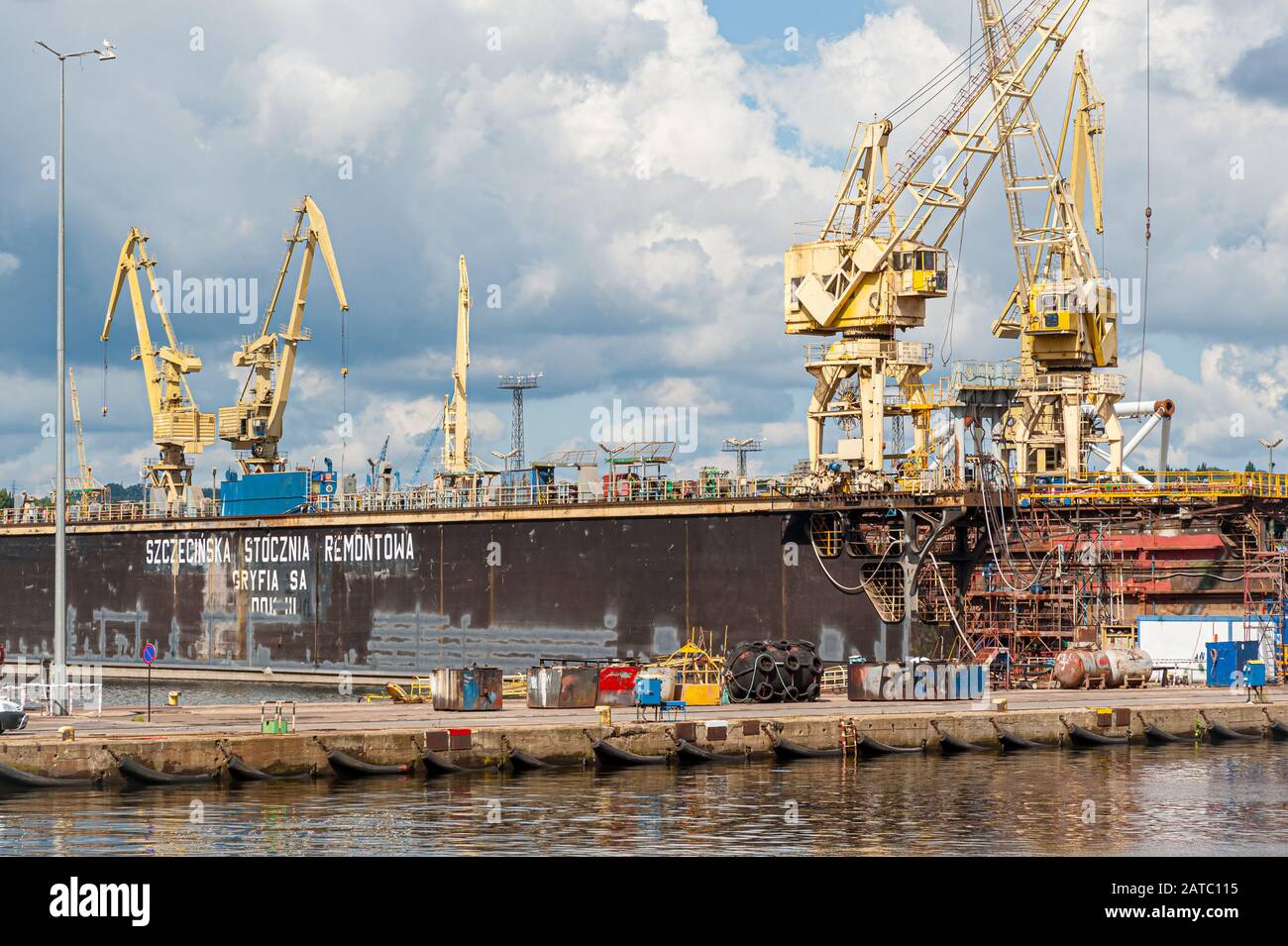 Szczecin shipyardStocznia Szczecinska. Poland. 08282017. Ports of