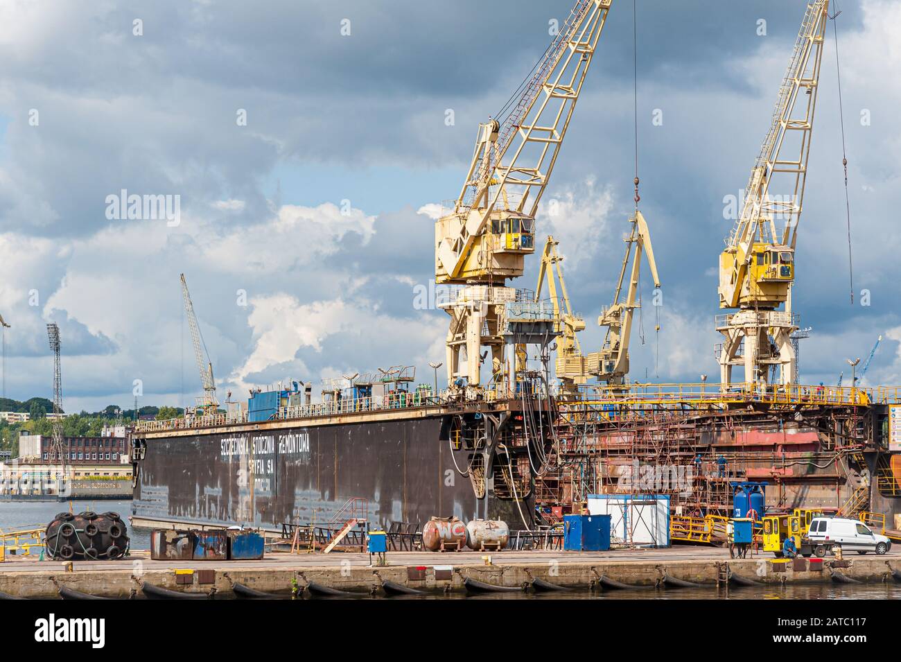 Szczecin shipyardStocznia Szczecinska. Poland. 08282017. Ports of