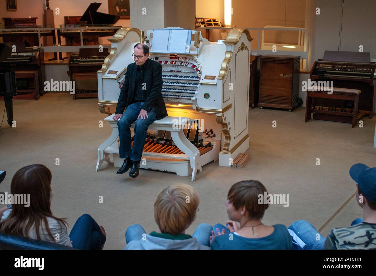 Cembalos on display at Musikinstrumenten Museum or Museum of Musical