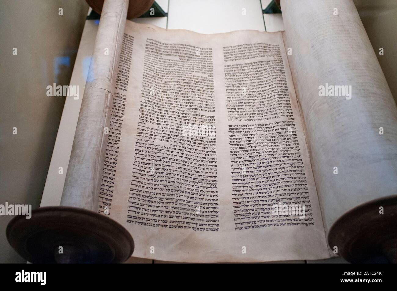 Exhibition inside the Jewish museum Judisches Museum in Lindenstrasse street Berlin Germany. The Jewish Museum Berlin (Judisches Museum Berlin) is one Stock Photo