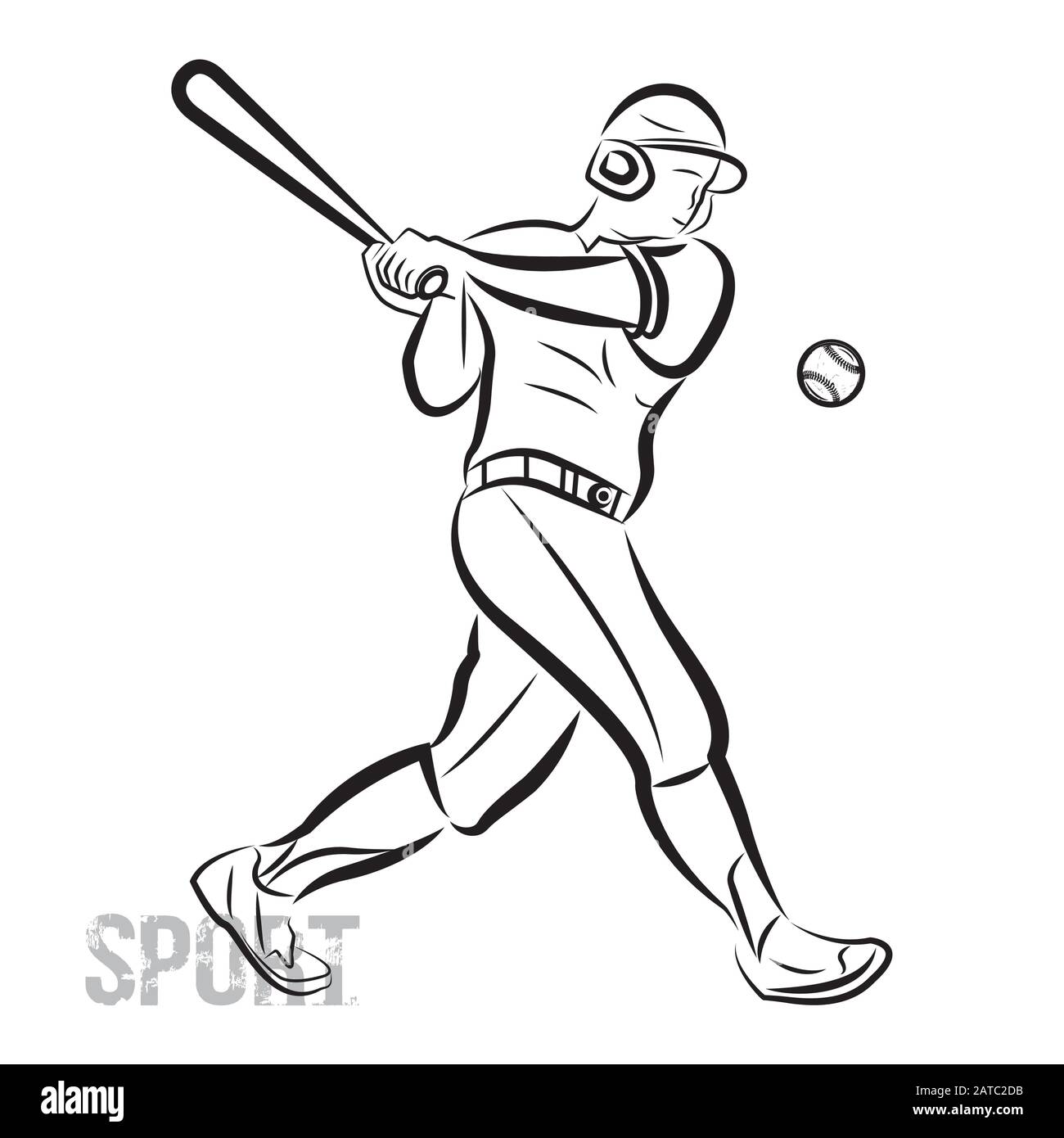 A baseball player swinging the bat. Vector illustration Stock Vector Image  & Art - Alamy