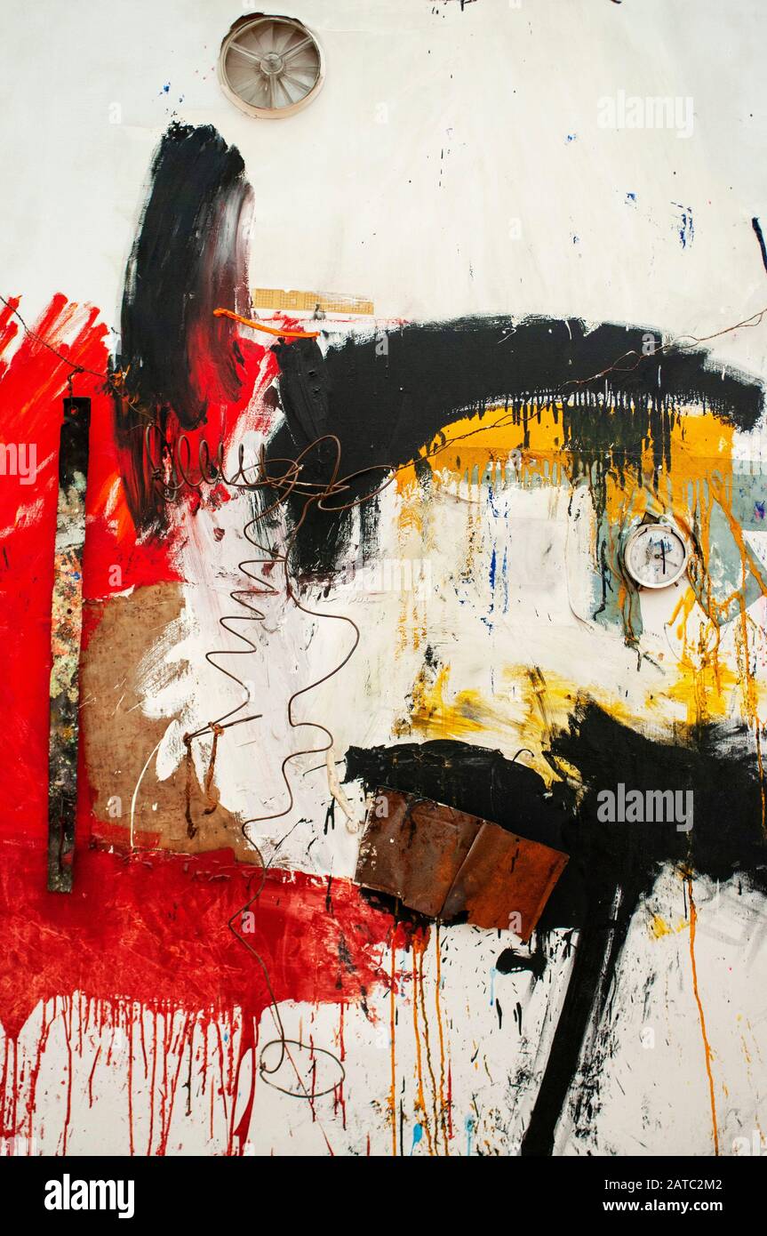 Robert Rauschenberg First Time Painting at Moabit, Hamburger Bahnhof Museum former 19th century train station, it became a museum for contemporary art Stock Photo