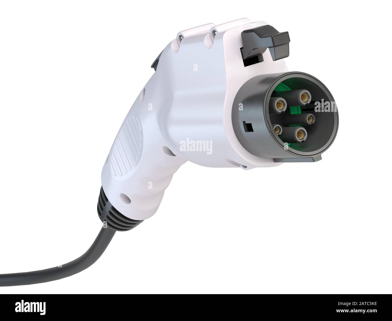 Electric car charging plug isolated on white. Car charger power plug ...