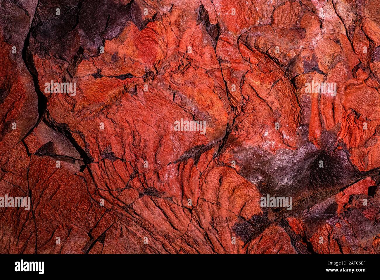 Background of cooled off lava crust Stock Photo