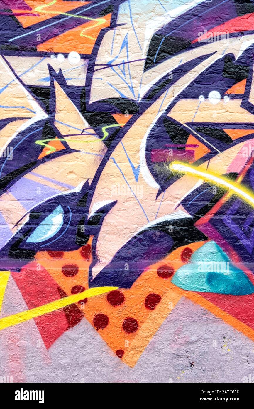 Abstract public wall graffiti Stock Photo