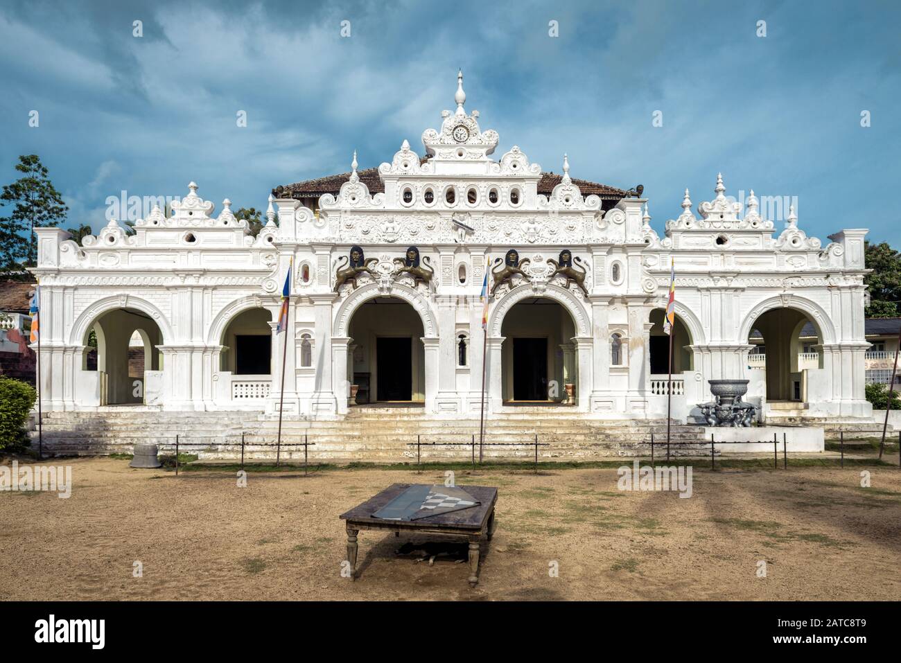 Wewurukannala Vihara temple in the town of Dickwella, Sri Lanka. This is the old Buddhist center and tourist attraction. Beautiful view of historical Stock Photo