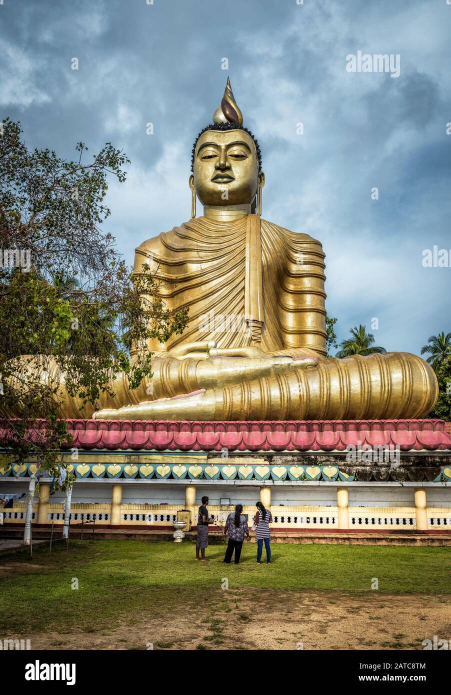 Dickwella, Sri Lanka - November 4, 2017: Big Buddha in the Wewurukannala Vihara old temple. A 50m-high seated Buddha statue is the largest in Sri Lank Stock Photo
