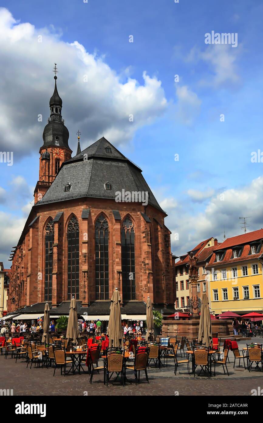Heidelberg is a city on the Neckar in Germany, Heiliggeistkirche Stock Photo
