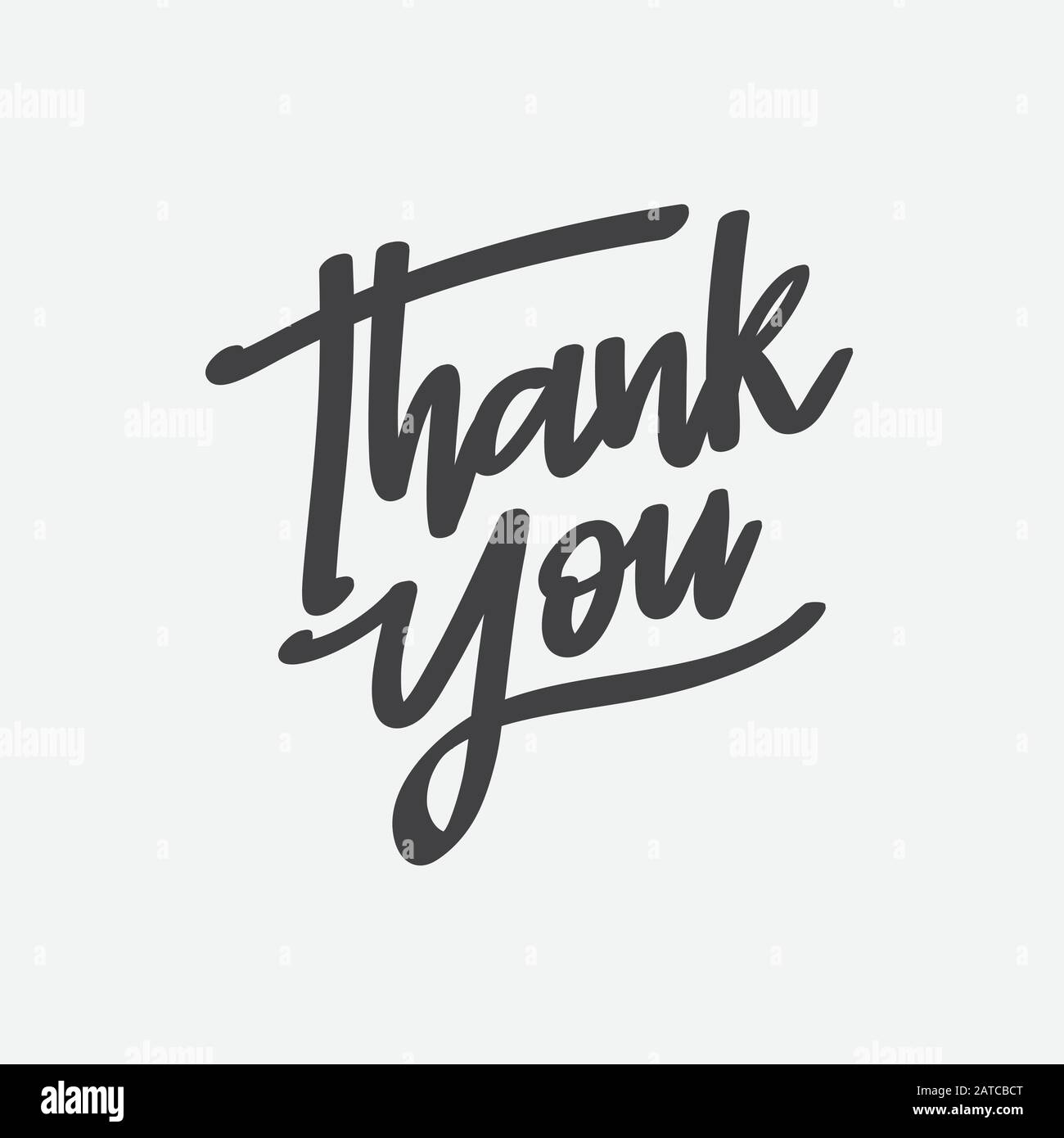 Thank card handwritten lettering Stock Vector Images Alamy