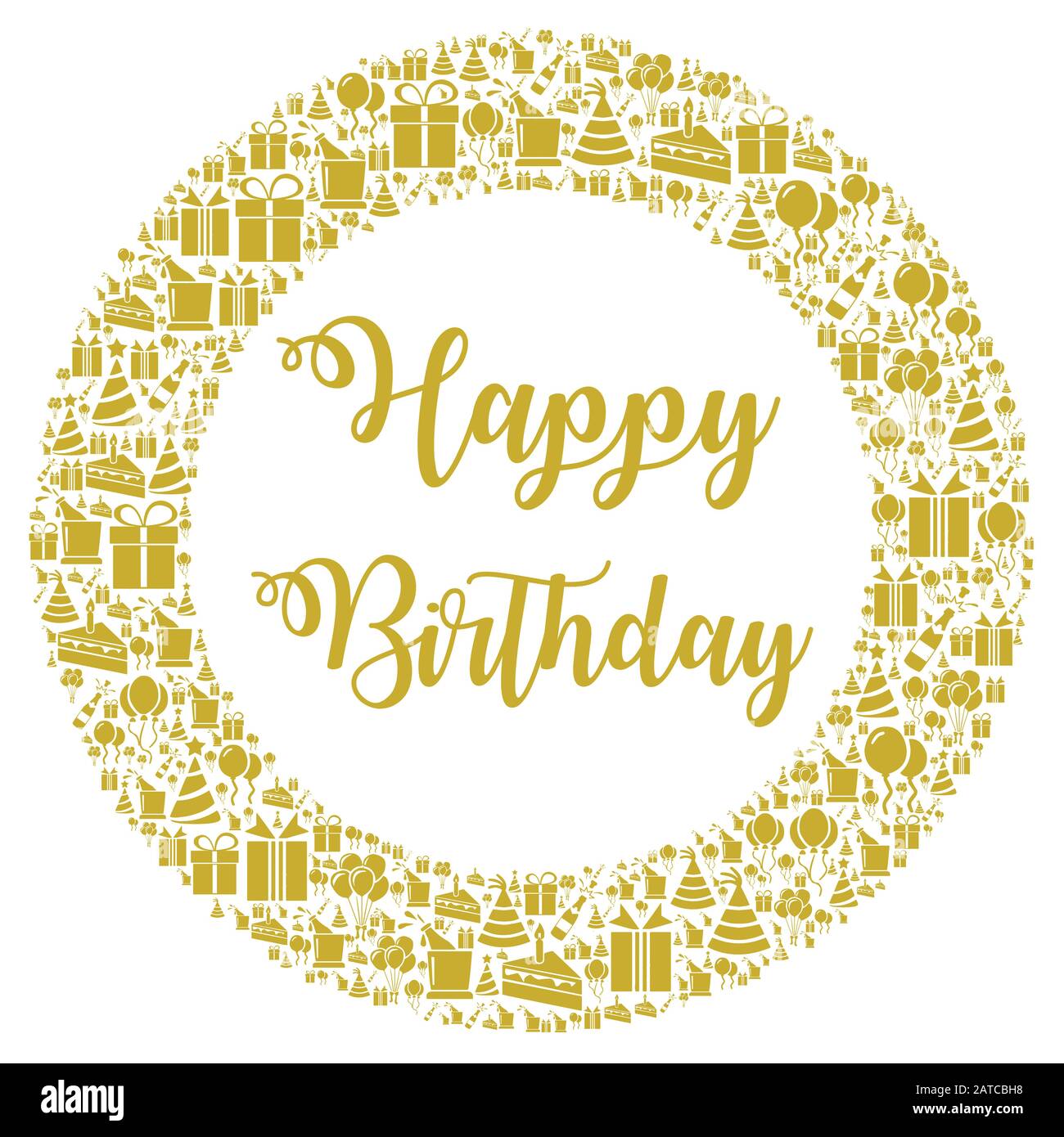 Happy Birthday card sign illustration Stock Photo