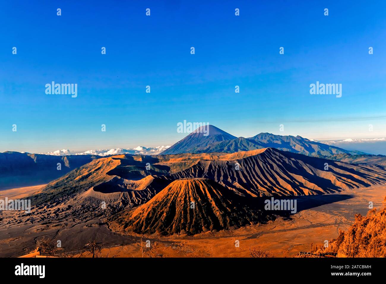 Mount Bromo at sunrise, Bromo Tengger Semeru National Park, East Java Province Indonesia Stock Photo