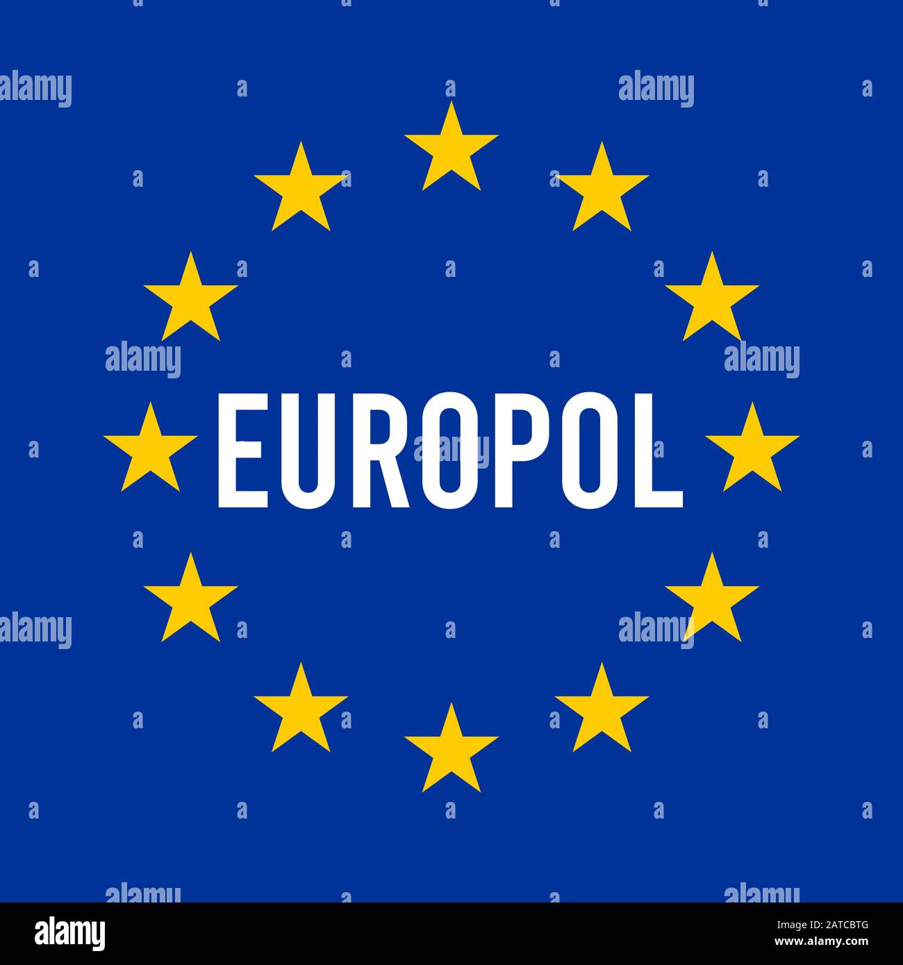 Europol Sign Illustration With The European Flag Stock Photo Alamy