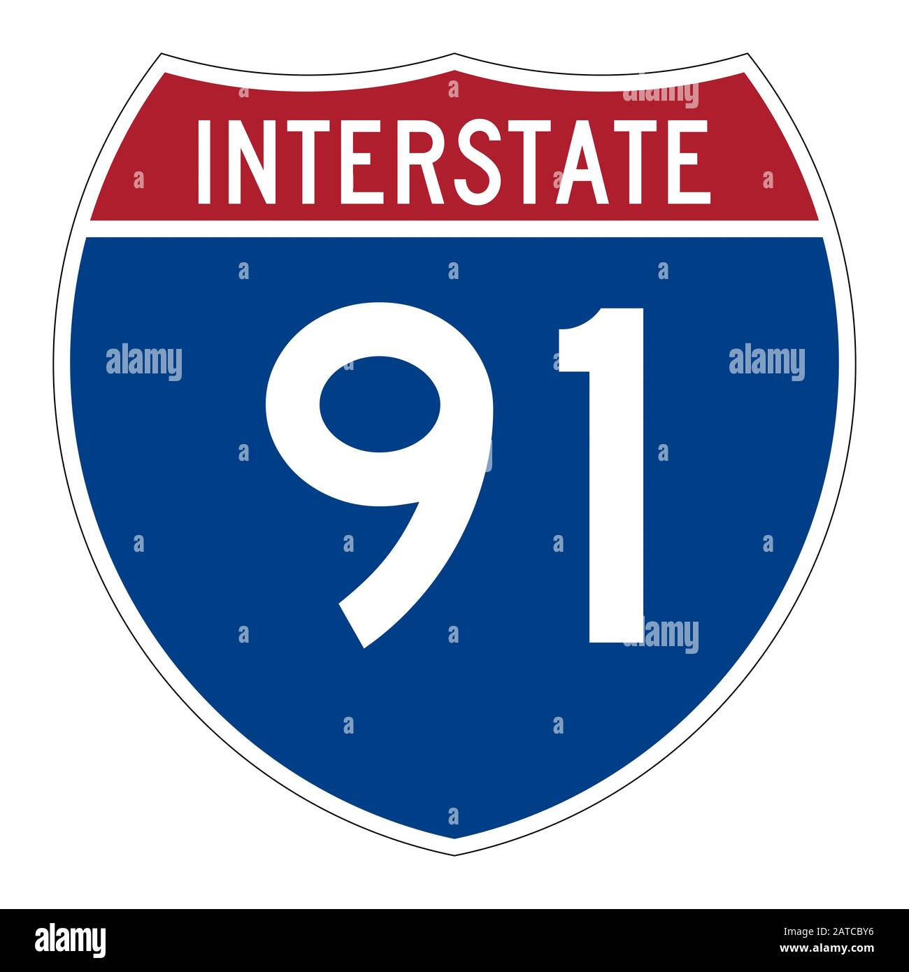 Interstate highway 91 road sign Stock Photo Alamy