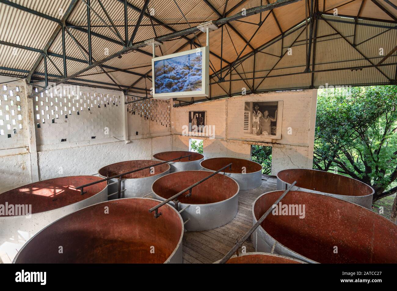 Martinique, France - 14 August 2019: Rum Distillery 'Habitation Clement' in Le Francois Stock Photo