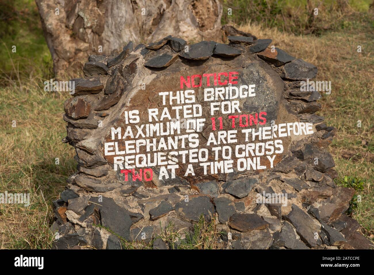 Humorous Sign in Ol Pejeta Conservancy, Kenya Stock Photo