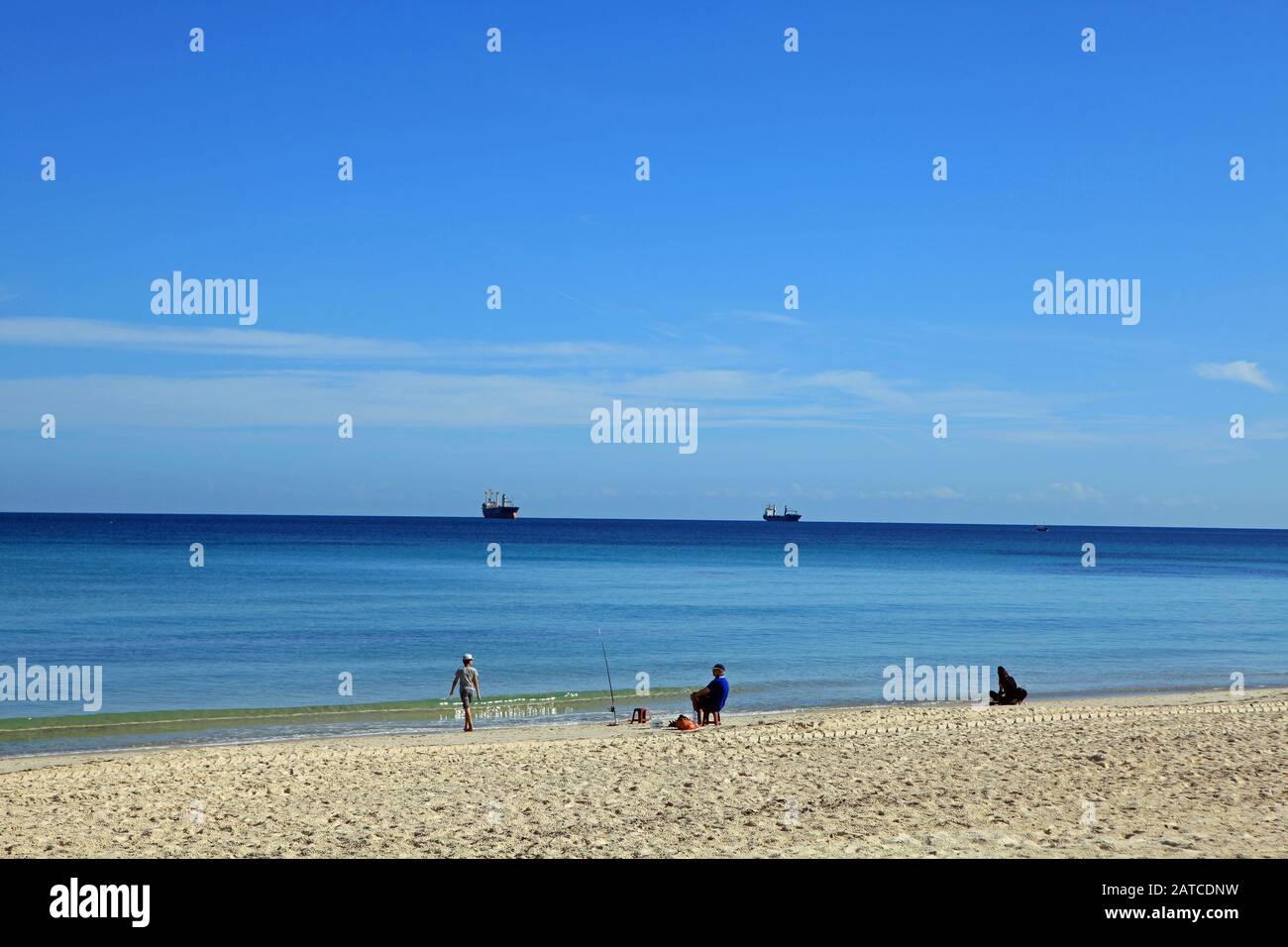Sousse sandy beach and sea view Stock Photo