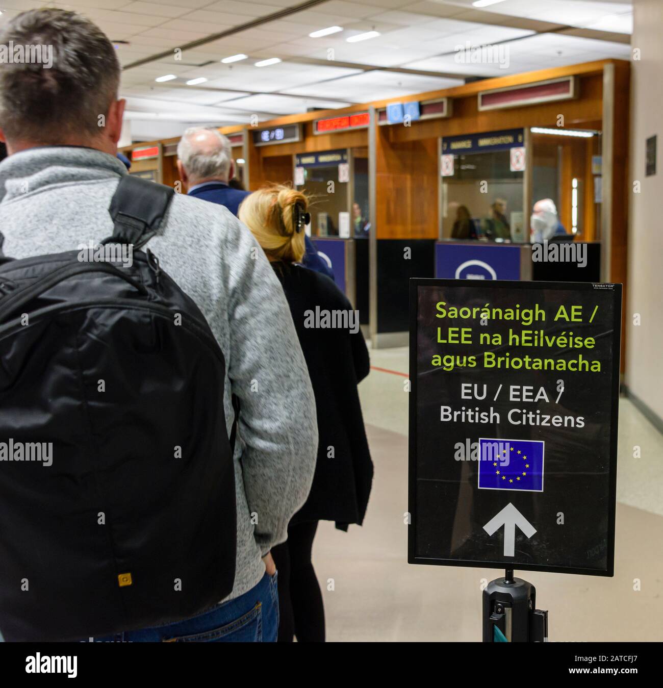 Dublin, Ireland. 01st Feb, 2020.  British passport holders (mainly from Northern Ireland) are able to  pass through Dublin Airport on the first day of Brexit without issue Credit: Stephen Barnes/Alamy Live News Stock Photo
