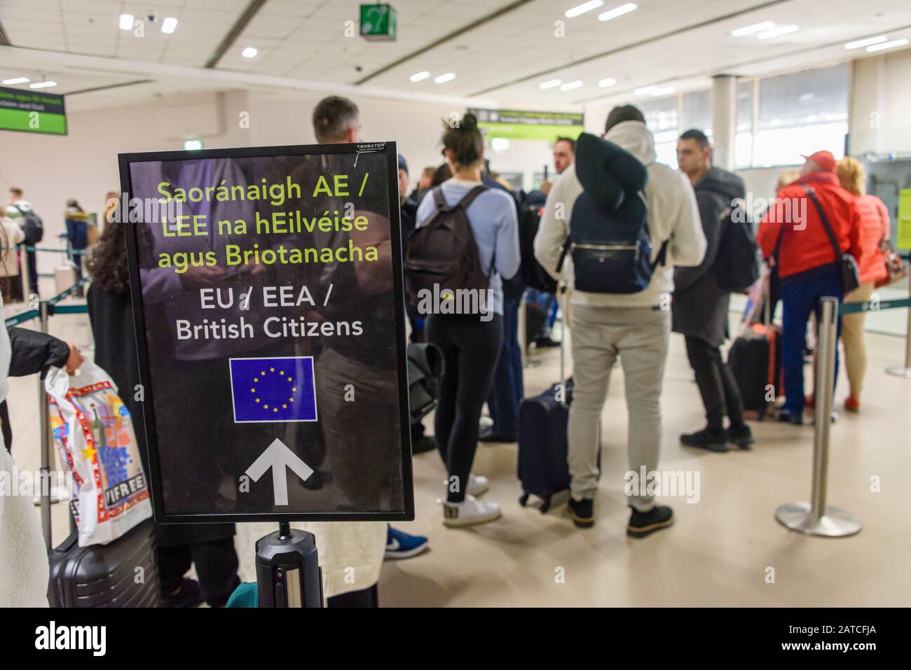 Dublin Airport, Ireland. 01/02/2020. British passport holders (mainly
