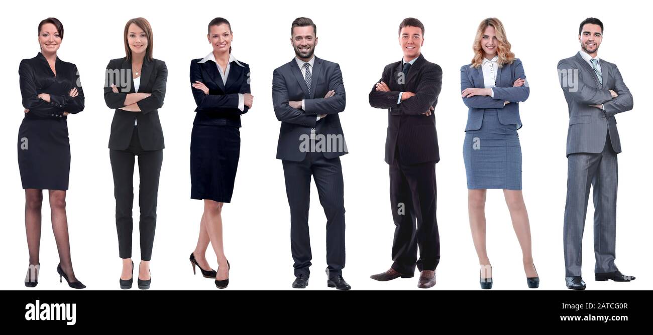 group of successful business people standing in a row Stock Photo - Alamy
