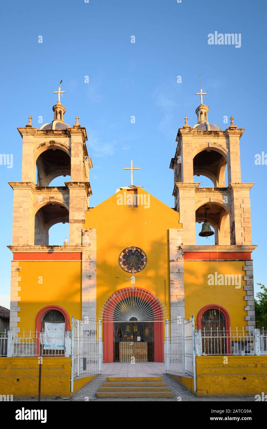 Parroquia de San Blas, the Catholic church on the main plaza in San Blas, Riviera Nayarit, Mexico. Stock Photo