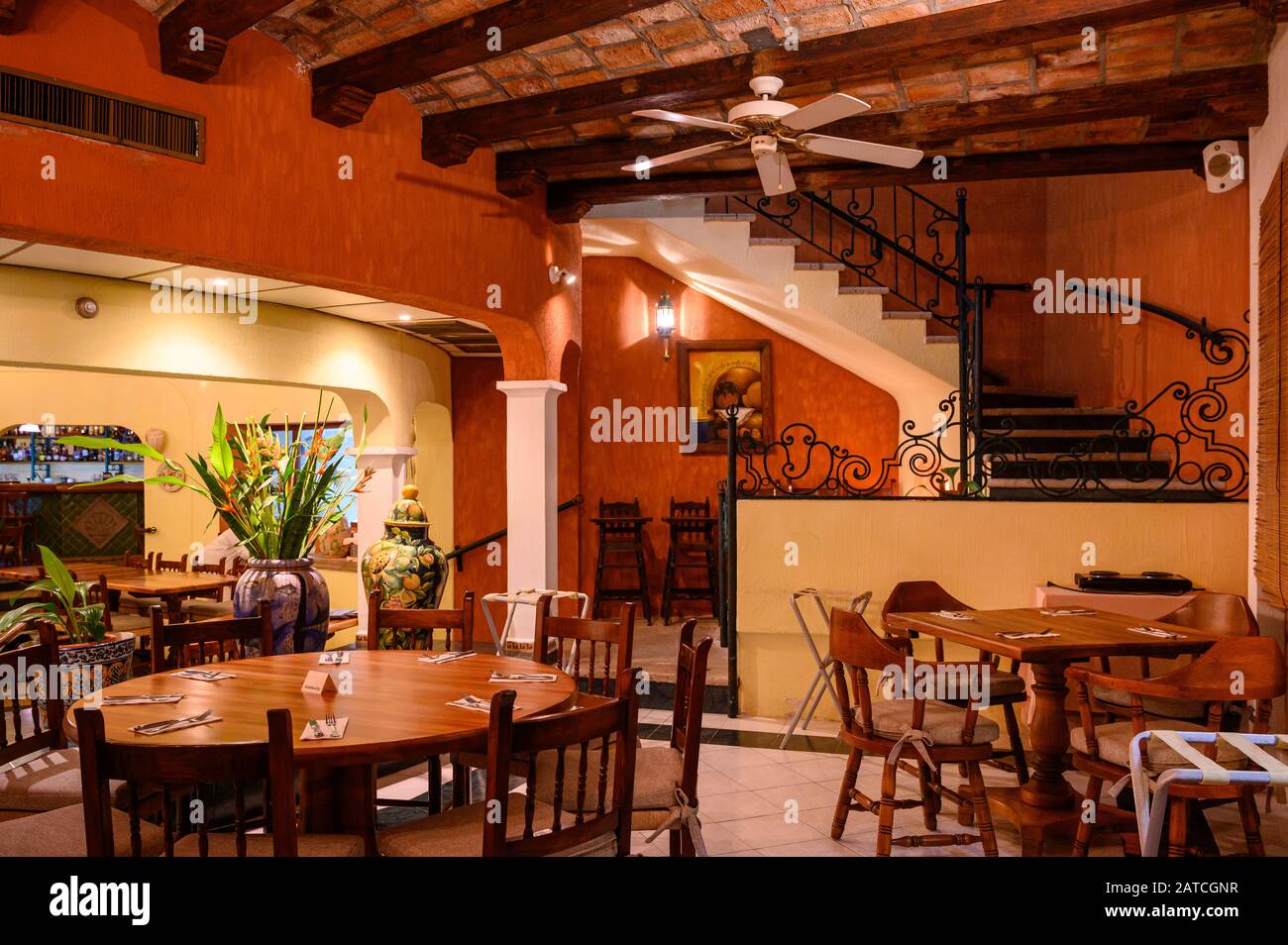Chef Betty Vazquez's El Delfin Restaurant in Hotel Garza Canela, San Blas, Riviera Nayarit, Mexico. Stock Photo