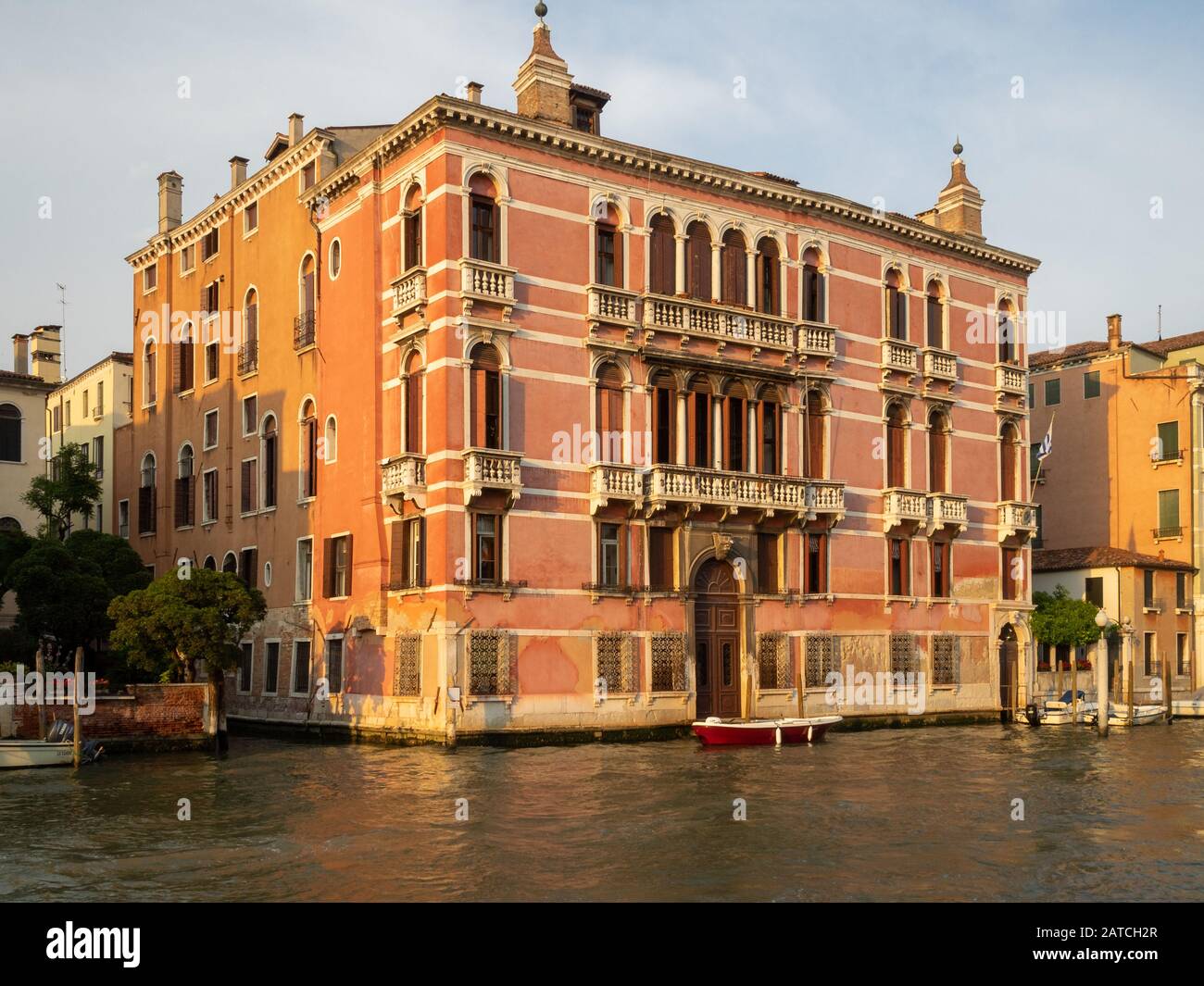 Palazzo Fontana Rezzonico by Venice Grand Canal Stock Photo
