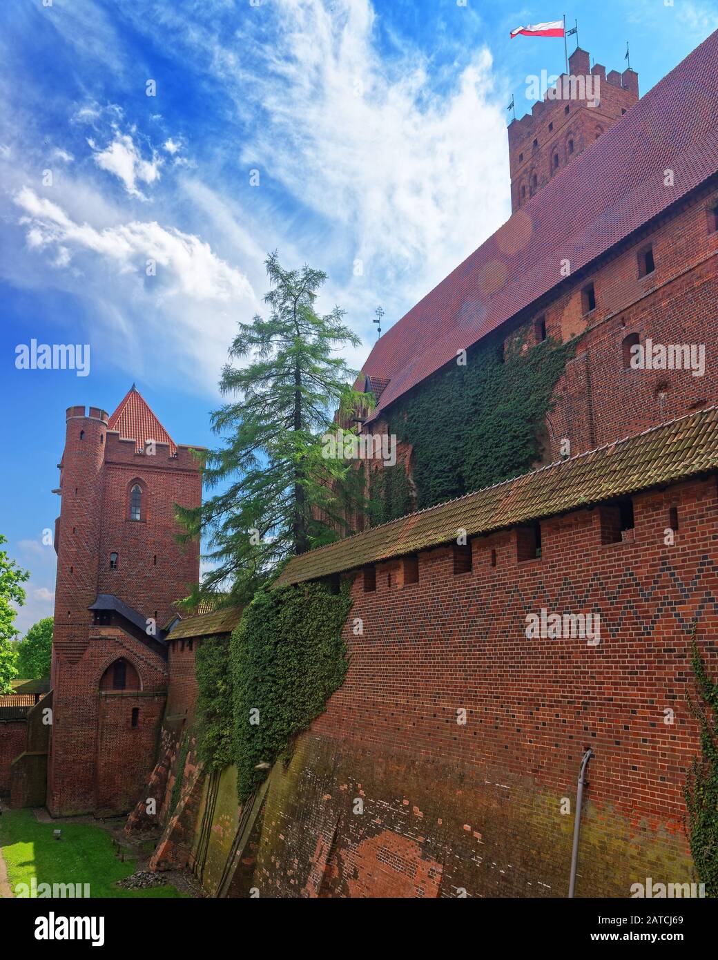 Walls of Malbork Castle Stock Photo