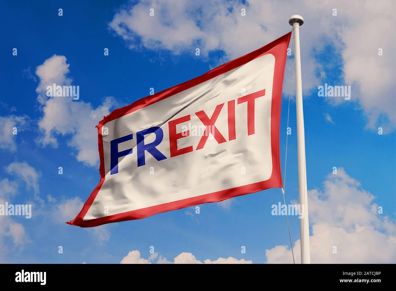 Frexit flag symbol of the hypothetical French withdrawal from the European Union Stock Photo