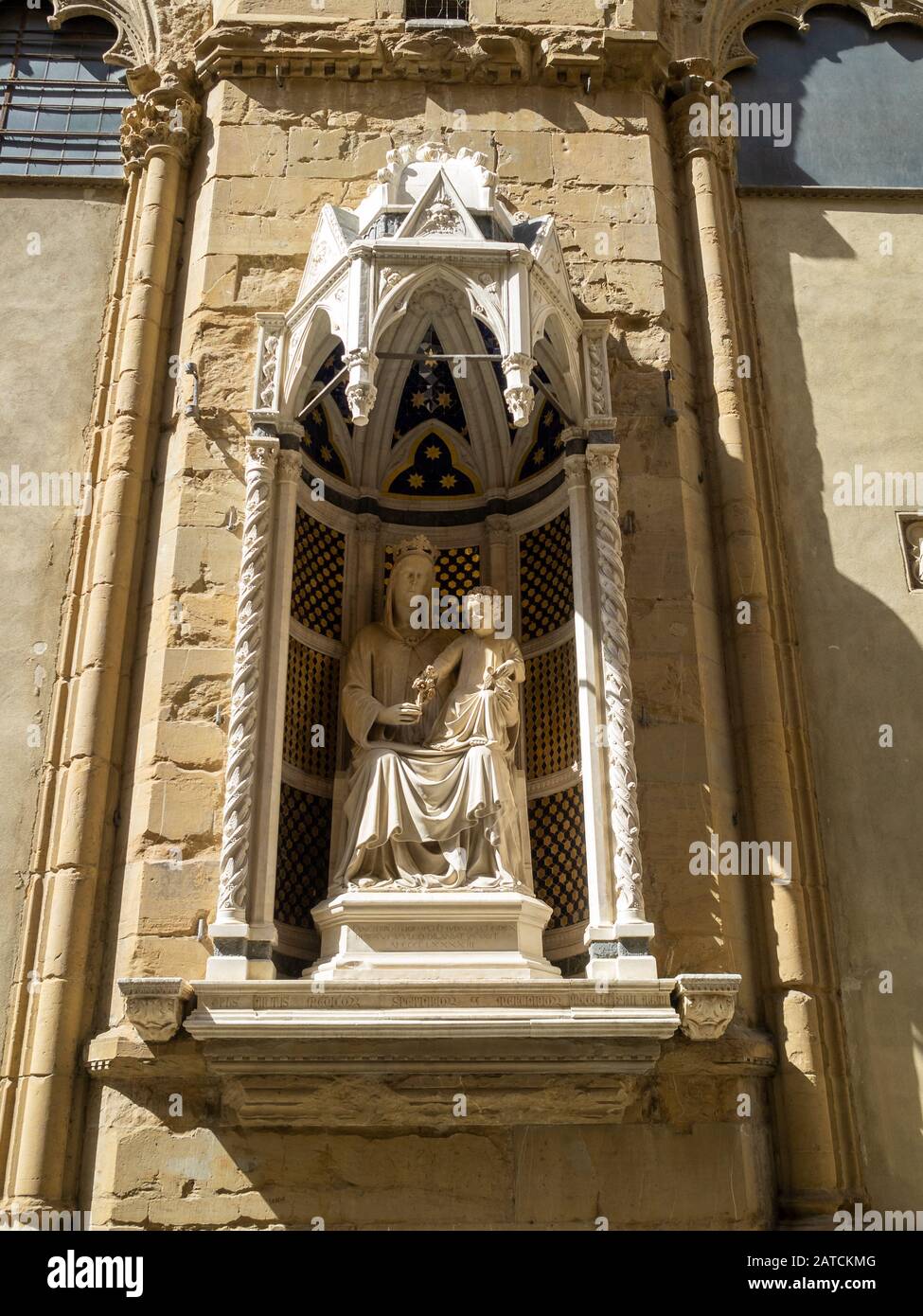 Madonna of the Rose by Pietro di Giovanni Tedesco, Orsanmichele, Florence Stock Photo