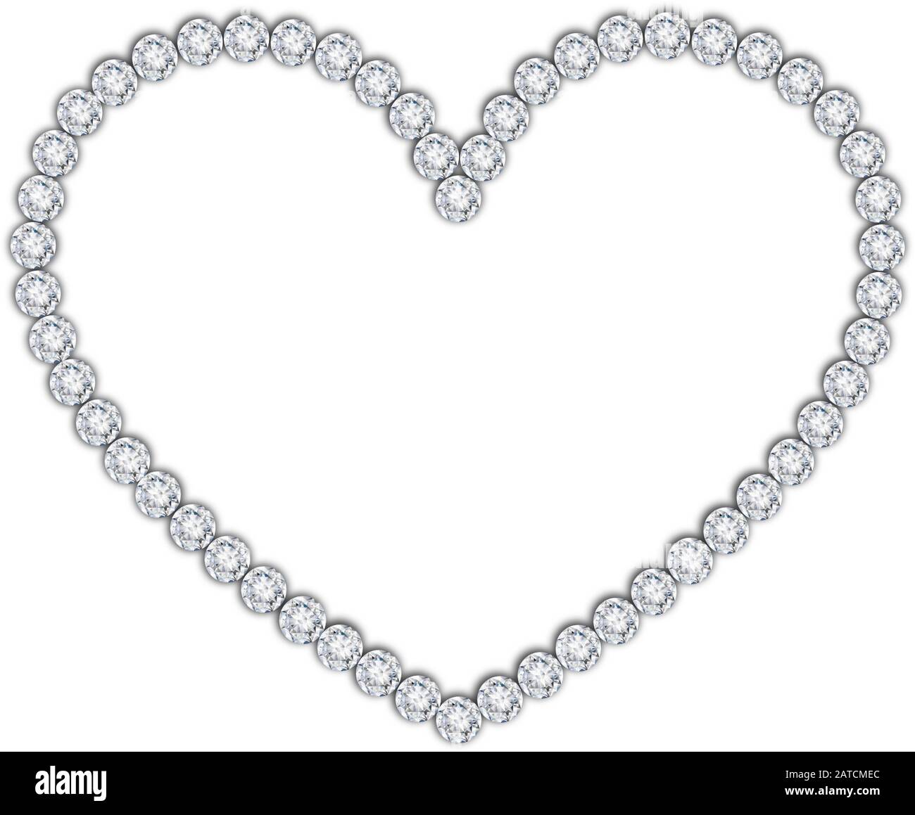 heart shaped frame with diamonds Stock Vector