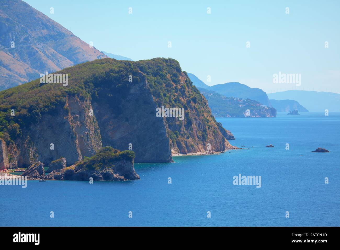 view of the green island in the blue sea Stock Photo - Alamy