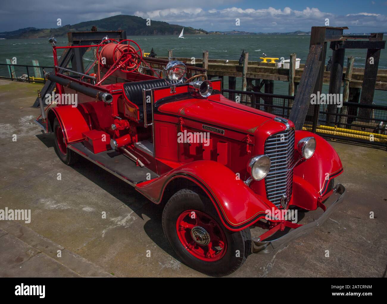 Vintage Fire Engine Stock Photo