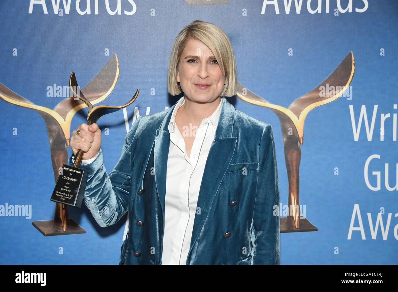 Beverly Hills, USA. 01st Feb, 2020. Liz Feldman poses in the press room during the 2020 Writers Guild Awards held at the Beverly Hilton Hotel on February 1, 2020 in Beverly Hills, CA, USA. (Photo by Sthanlee B. Credit: Sipa USA/Alamy Live News Stock Photo