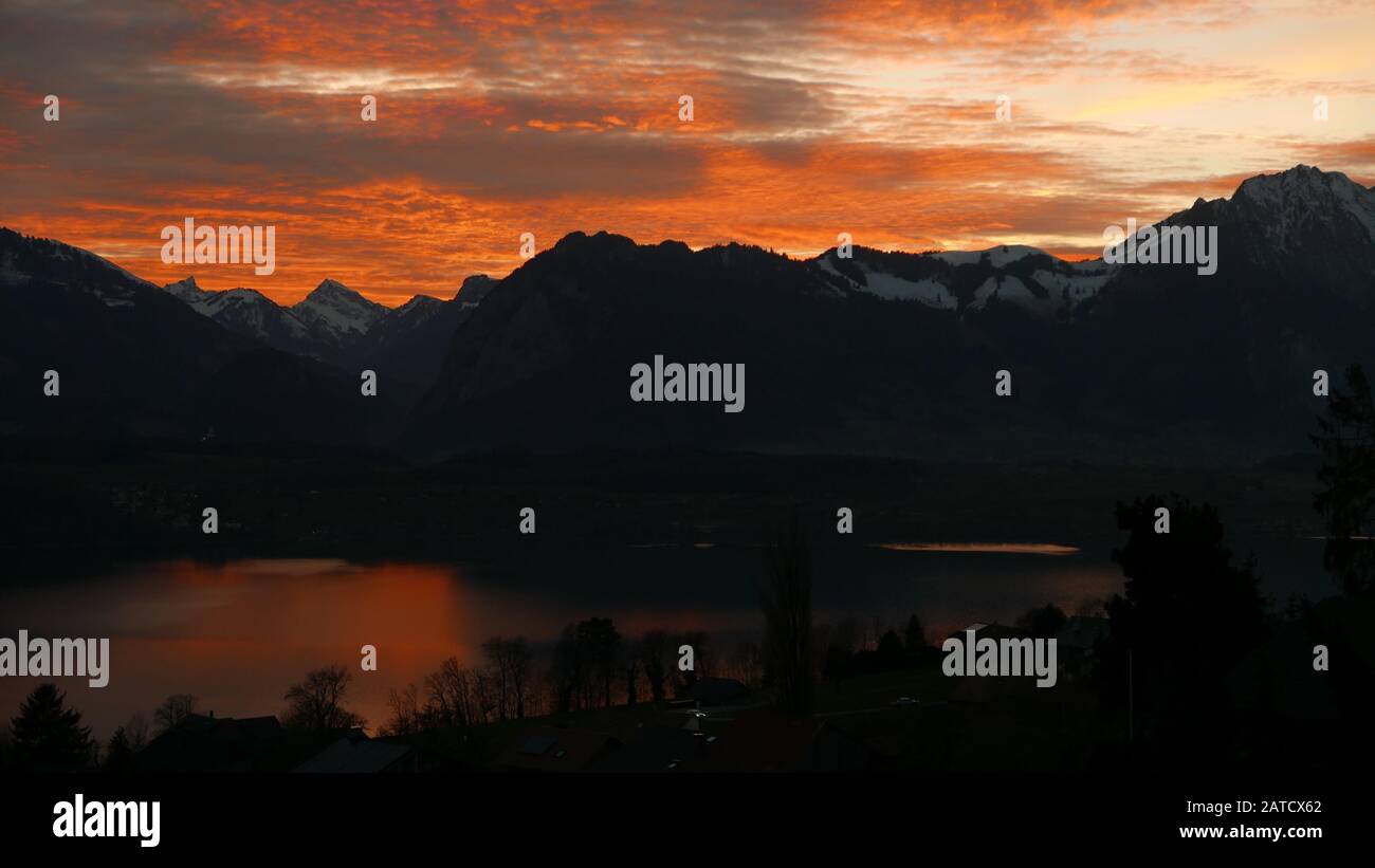 Bush sunrise with silhouette hi-res stock photography and images - Alamy