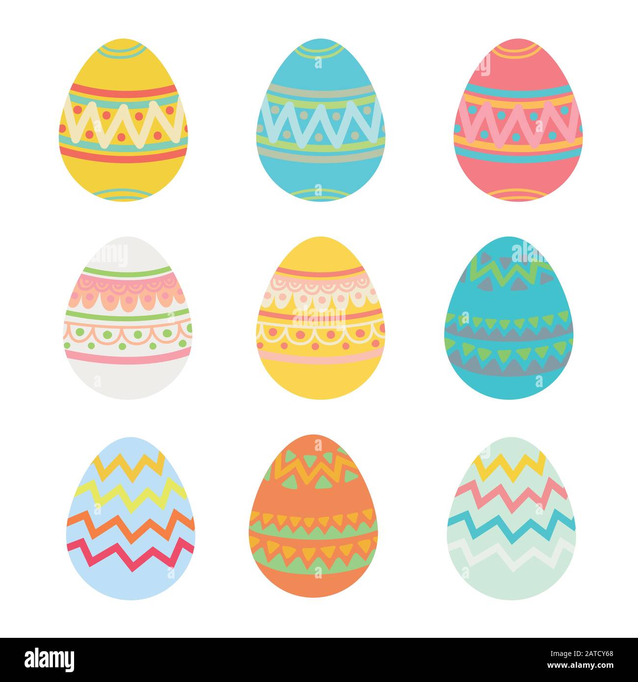 Set of vector decorative ornamental easter eggs Stock Vector Image ...