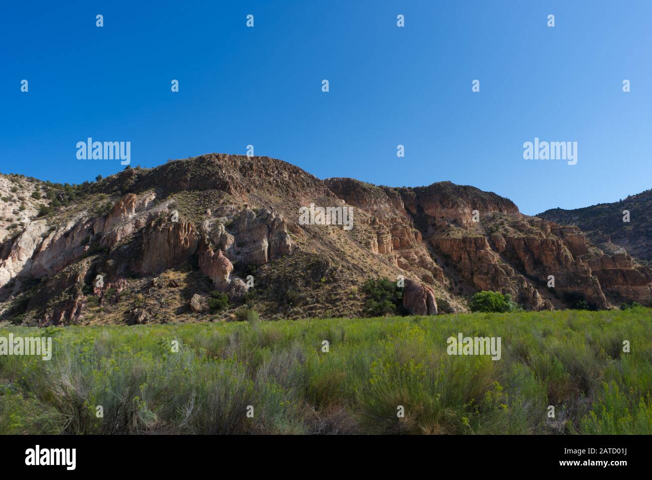 Landscape south of Caliente Nevada, Caliente, Lincoln Count, Nevada, USA Stock Photo
