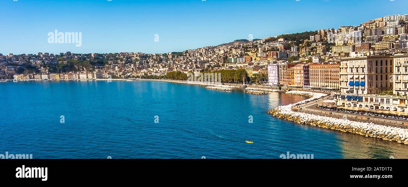 View of Naples on the Gulf of Naples Campania Italy Stock Photo