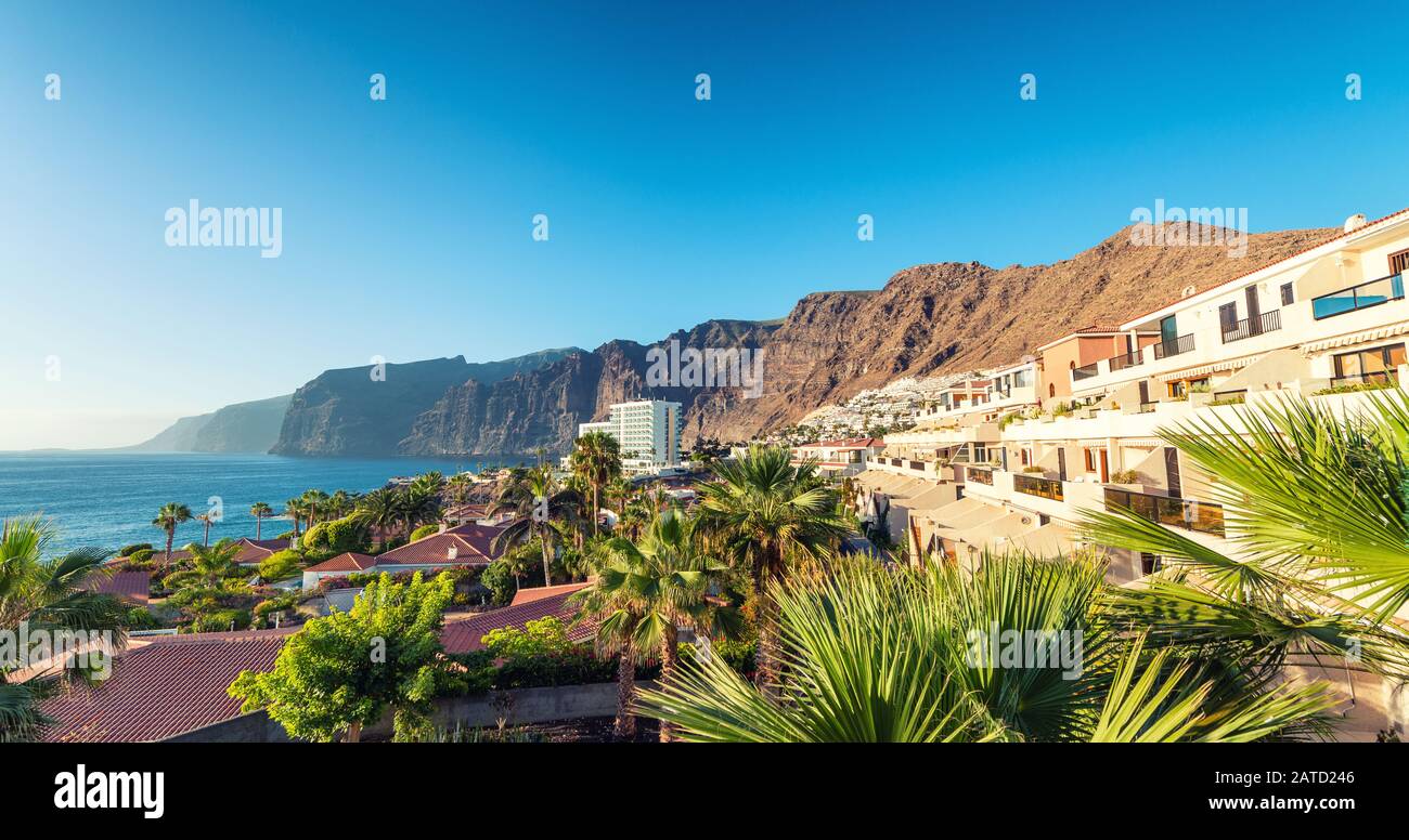 Beautiful scenario of Tenerife near Los Gigantes Cliffs. Stock Photo