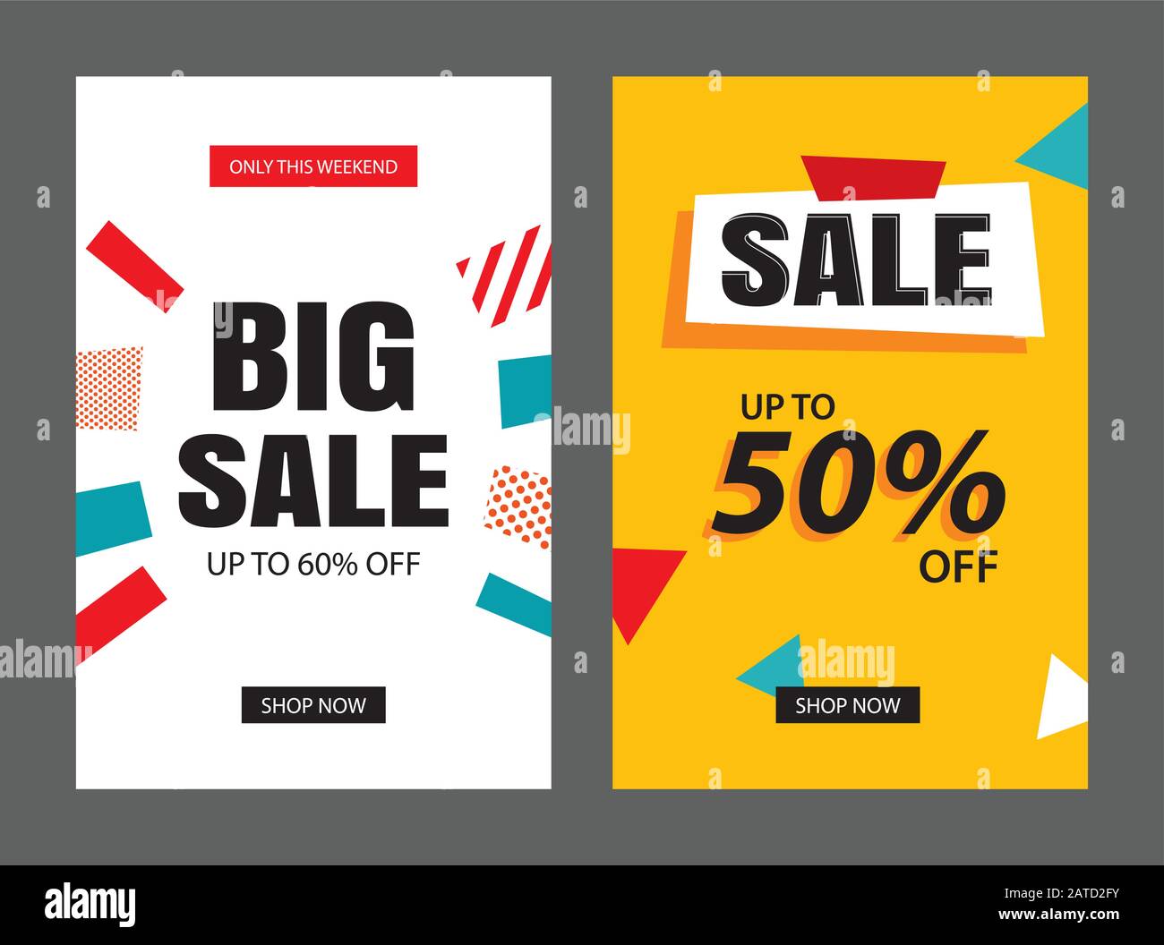 Set Of Sale Banner Templates Vector Illustrations For Posters