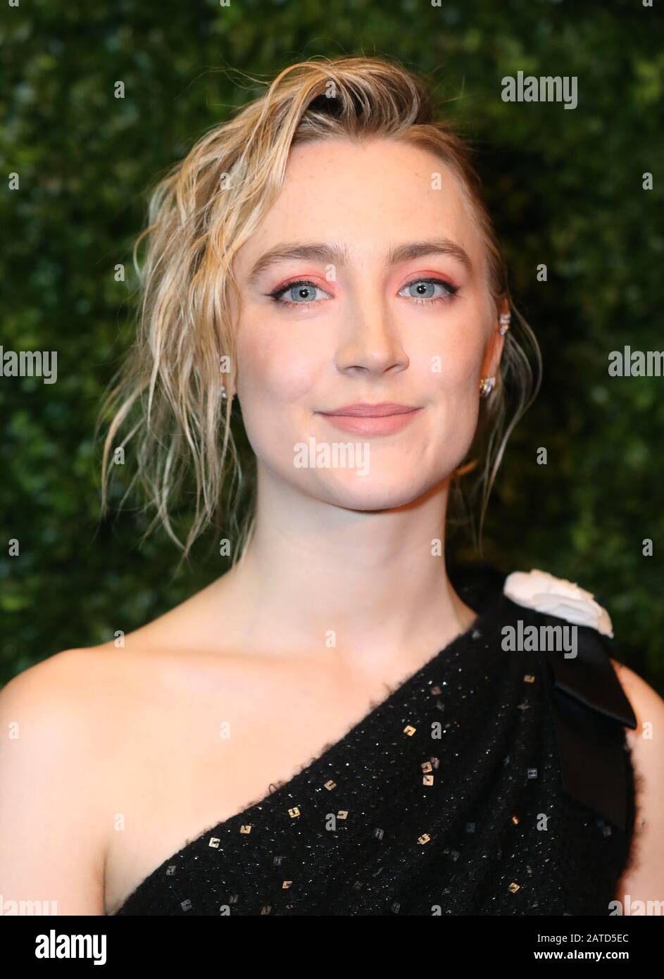 Saoirse Ronan arriving at the Charles Finch and Chanel pre-Bafta party