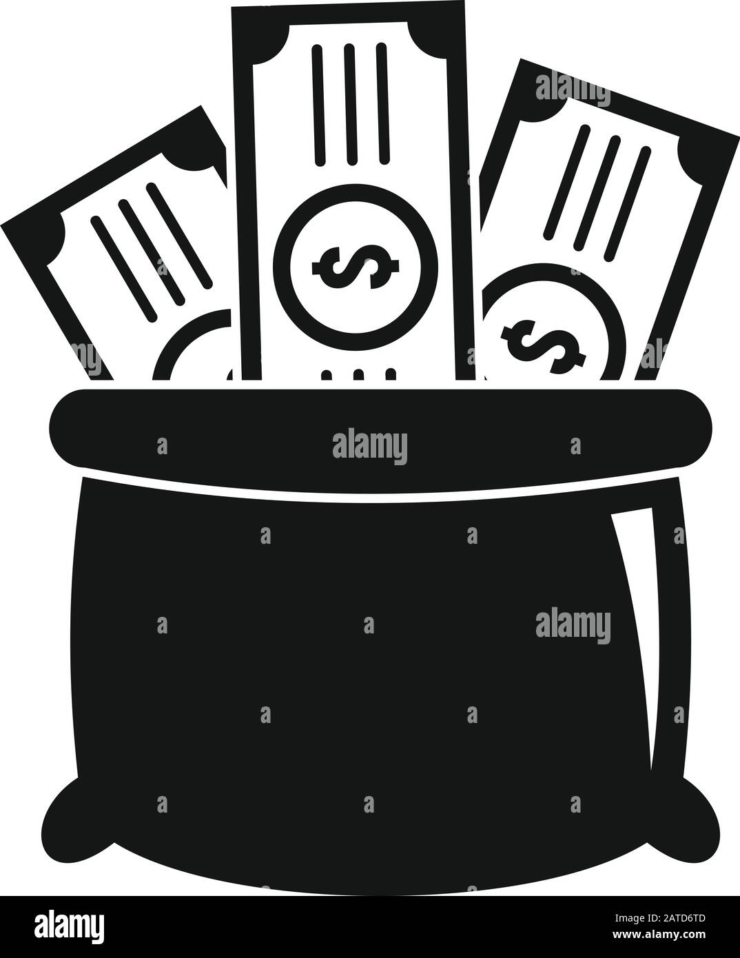 Money bag cash icon. Simple illustration of money bag cash vector icon ...