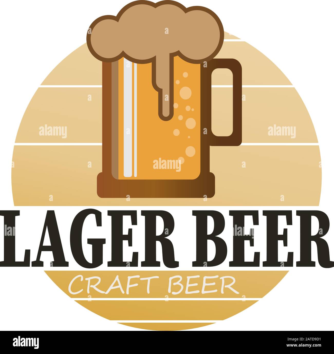 Vector Lager Beer Craft Beer vintage brewing company logo isolated on white background Stock Vector
