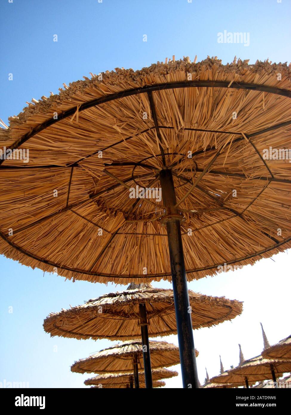 beach umbrella in italy Stock Photo