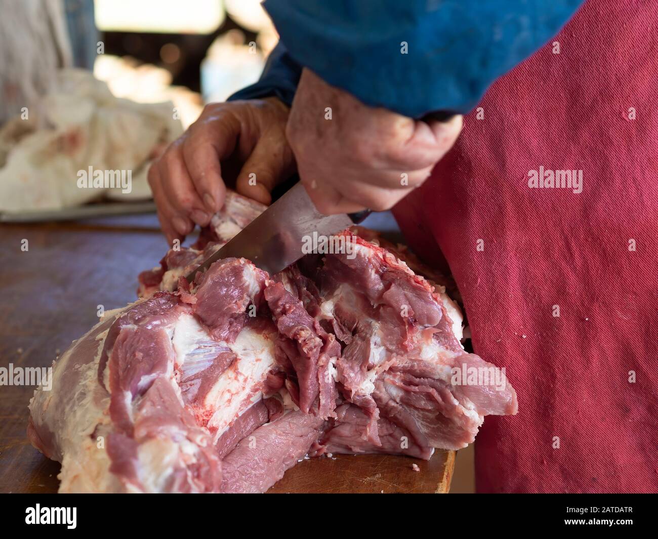 Pork butchery, traditional rustic style. Stock Photo