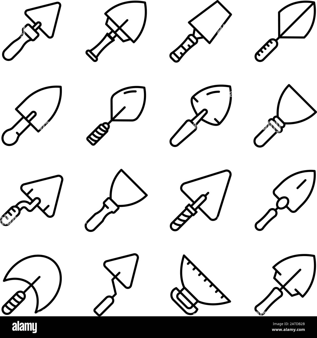 Trowel icons set, outline style Stock Vector Image & Art Alamy
