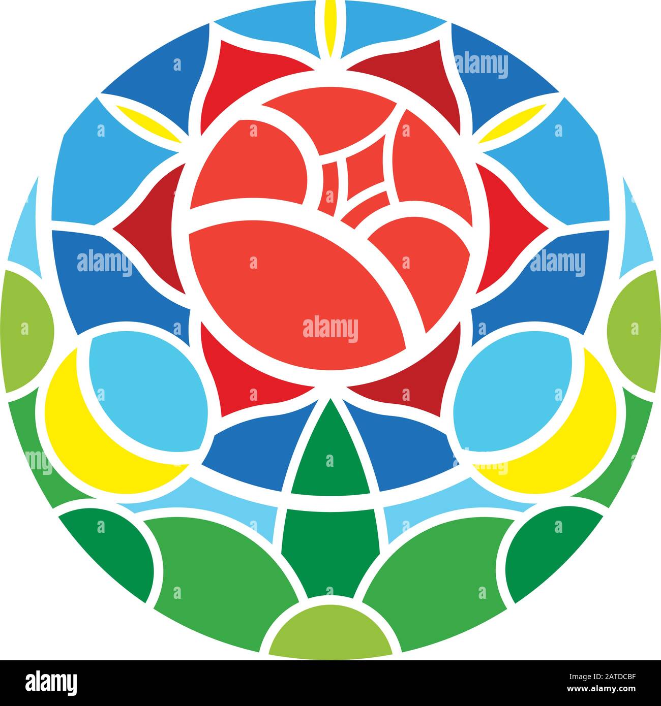 Rose stained glass liberty design Stock Vector